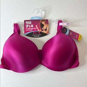 Maidenform Push Up & In Underwire Bra Violet / Magenta 38D